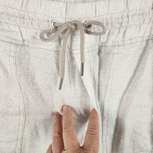 Athleta Women’s Linen Jogger Animal Print Beige SZ 14 - Picture 6 of 16